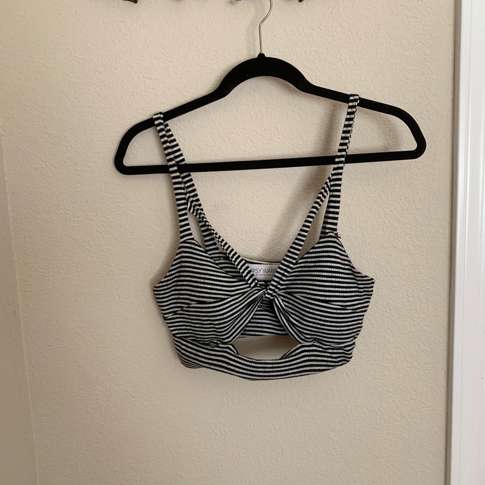 B&W striped crop top